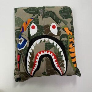 Bape Camouflage Shark Hoodie in Green